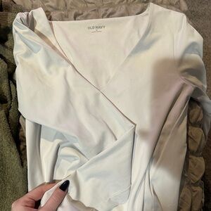 Old Navy Soft White Wrap Top